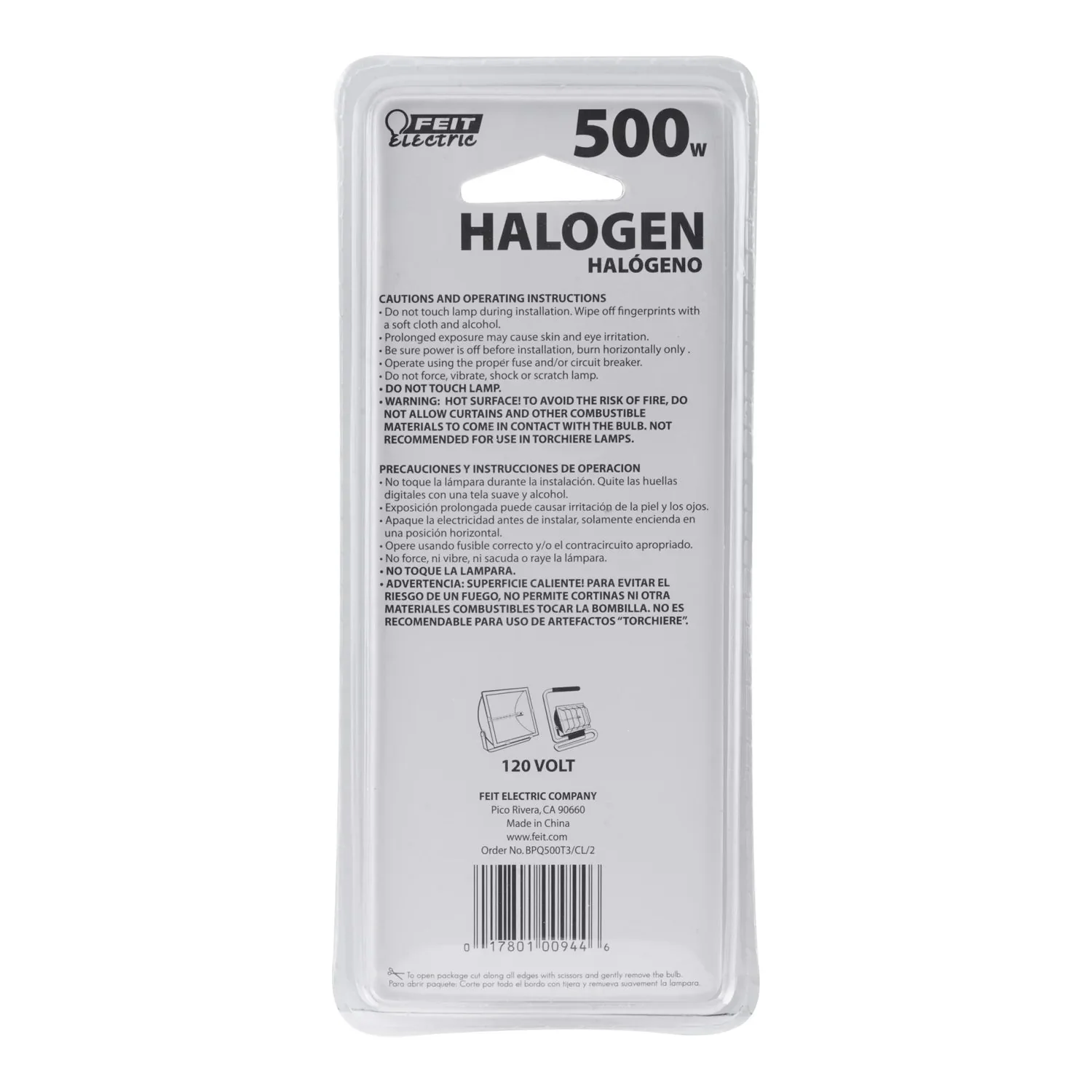 Feit Electric 500W Bright White (3000K) T3 (RSC Base) Double Ended Dimmable Halogen Replacement Light Bulb - Image 4