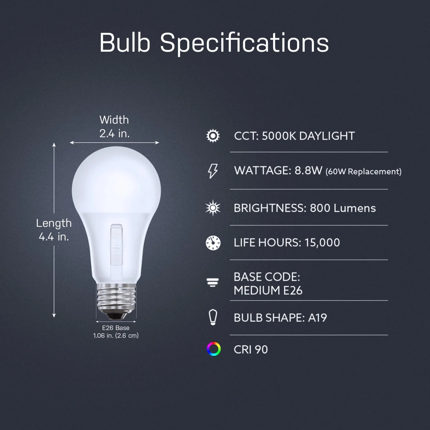 Feit Electric 8.8W (60W Replacement) Adjustable White Dusk to Dawn Outdoor LED Bulb - Image 5