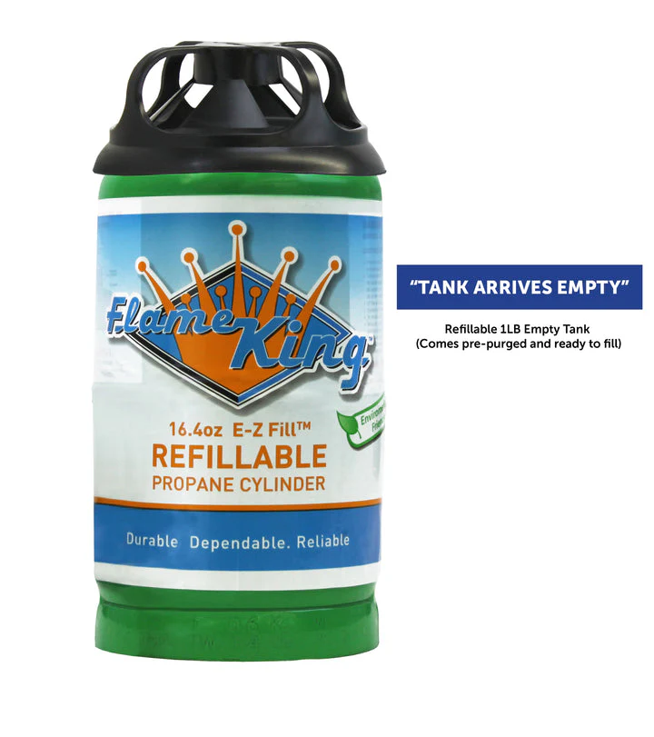Flame King Eco Friendly Sustainable 1lb Empty Refillable Propane Tank LP Cylinder - Image 3