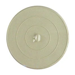 Flat Suction Type Stopper, White, Rubber, 4.75-In.