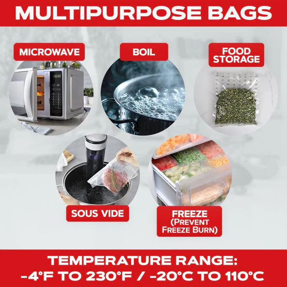 Forjars® Vacuum Sealer Roll - 8 in x 150 ft, Textured on Both Sides, 7.5 Mil Thickness - Image 5