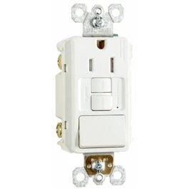 GFCI Receptacle/Single-Pole Switch, 15A, White