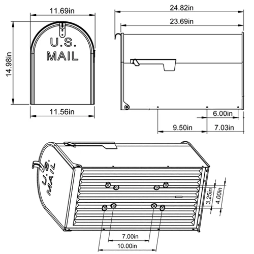 Gibraltar Black Stanley Galvanized Steel Post Mount Mailbox - Image 10