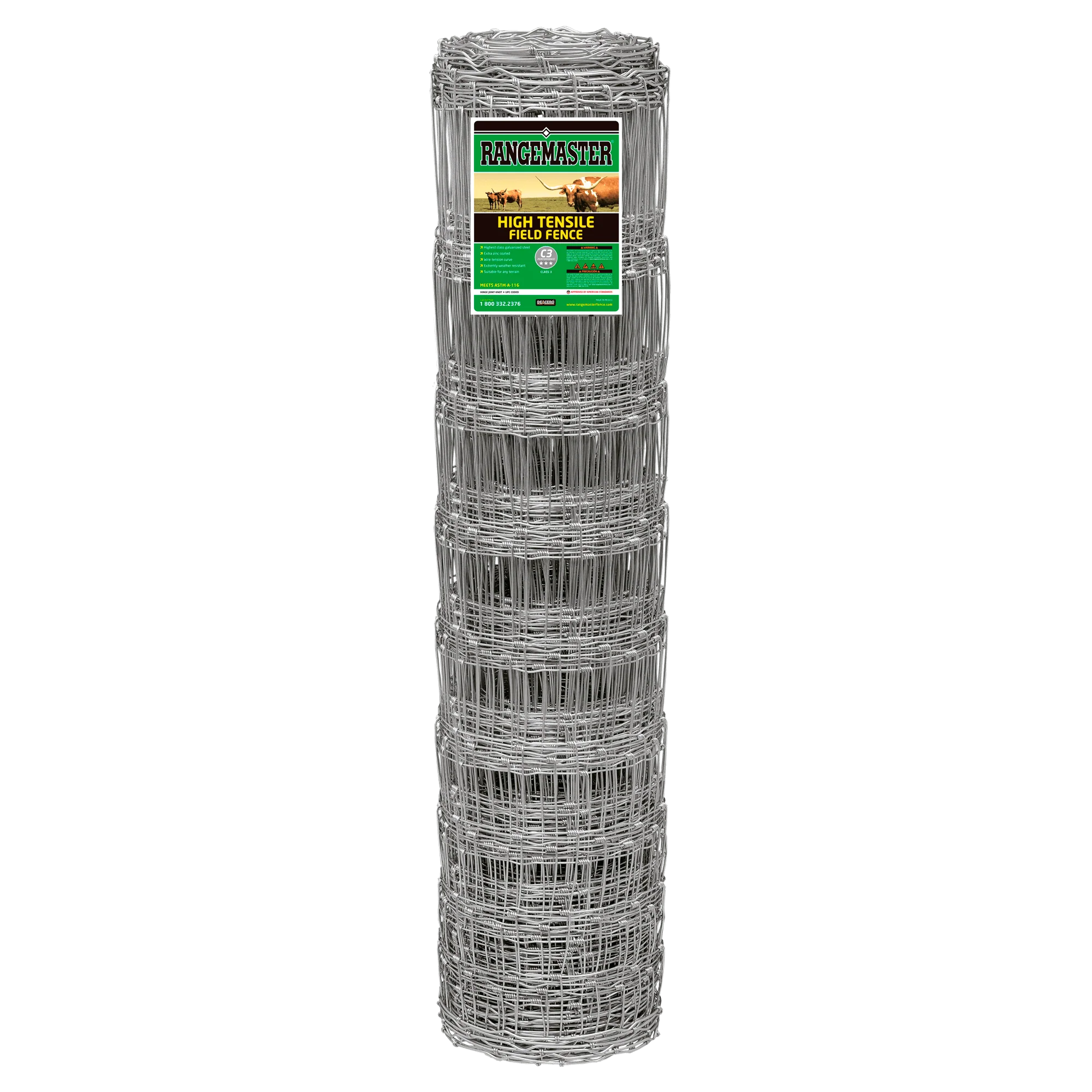 Range Master High Tensile Hinge Joint Field Fence  330 ft Roll L 47 in H x 12-3/4 ga T, 6 in Mesh - Image 2