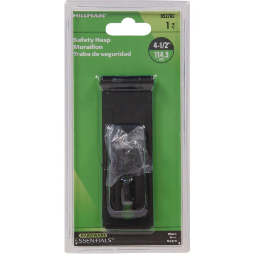 Hillman Group Hardware Essentials Fixed Staple Safety Hasp Black - Image 3