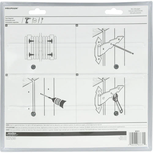 Hillman Hardware Essentials Ornamental T-Hinge Black - Image 4