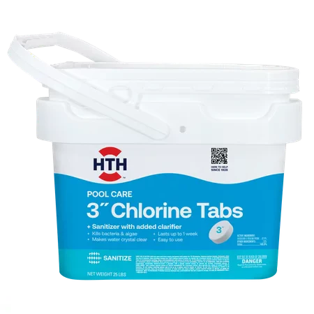 HTH® Pool Care 3" Chlorine Tabs 25 lbs