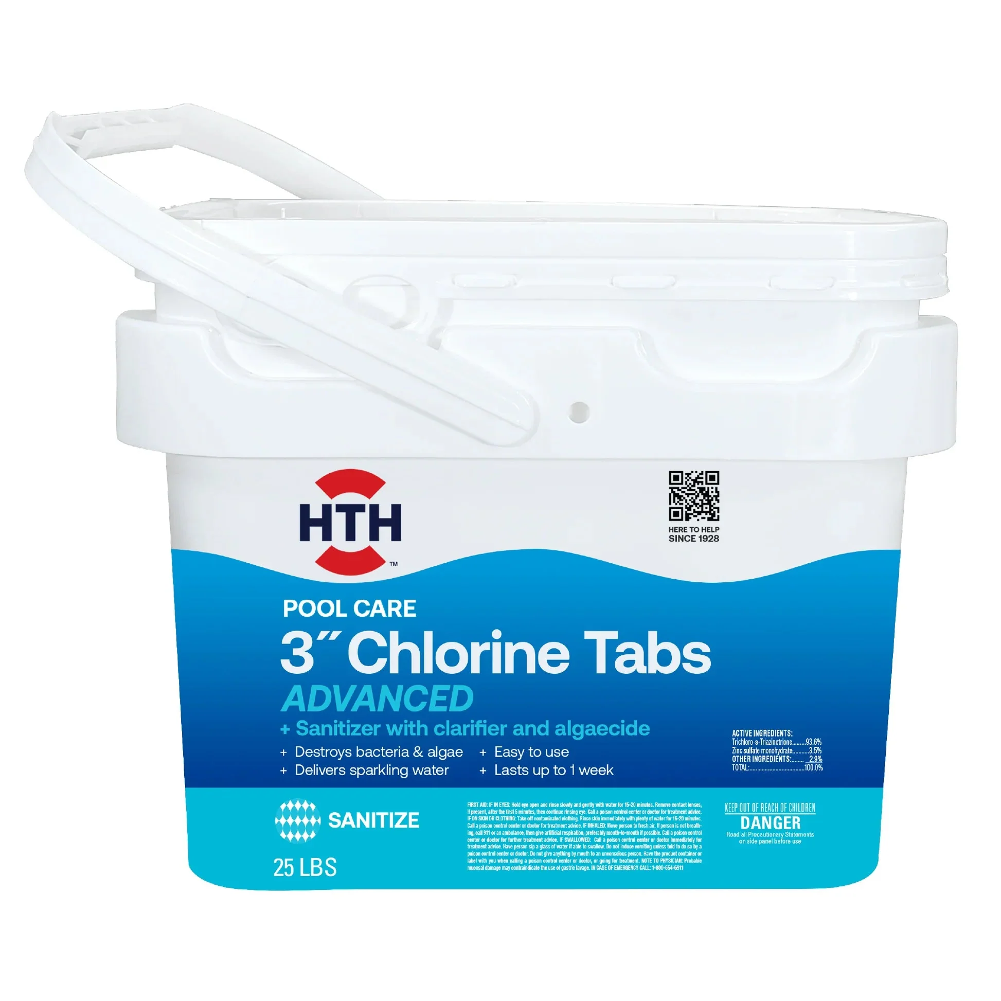 HTH® Pool Care 3" Chlorine Tabs Advanced 25 Lbs