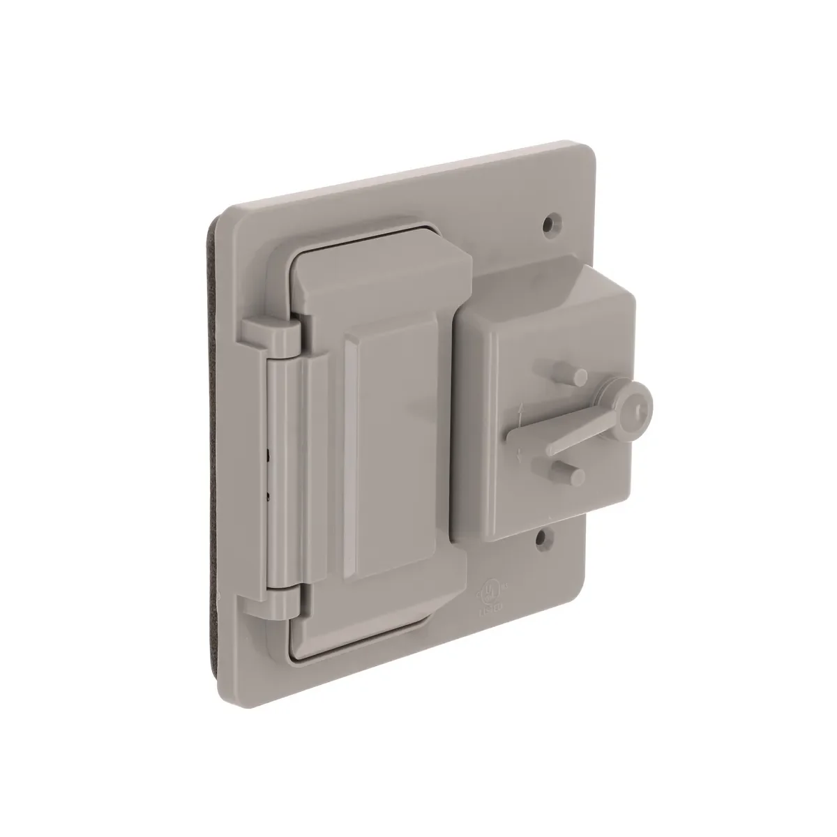 Hubbell 2-Gang Weatherproof Cover, Plastic, Toggle/GFCI, Gray