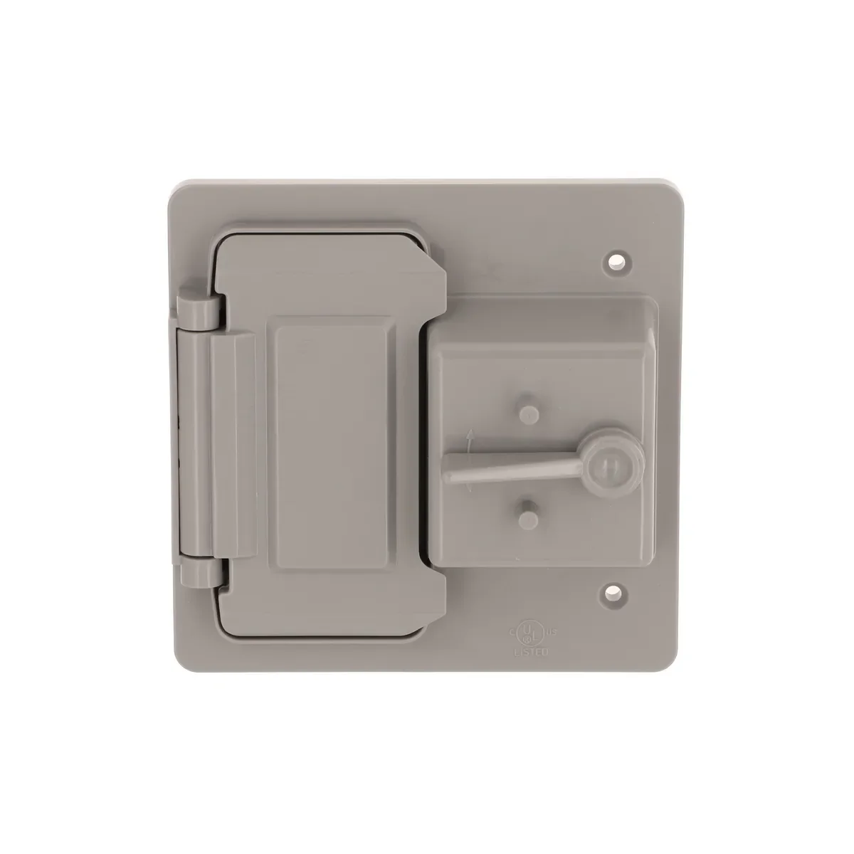 Hubbell 2-Gang Weatherproof Cover, Plastic, Toggle/GFCI, Gray - Image 3
