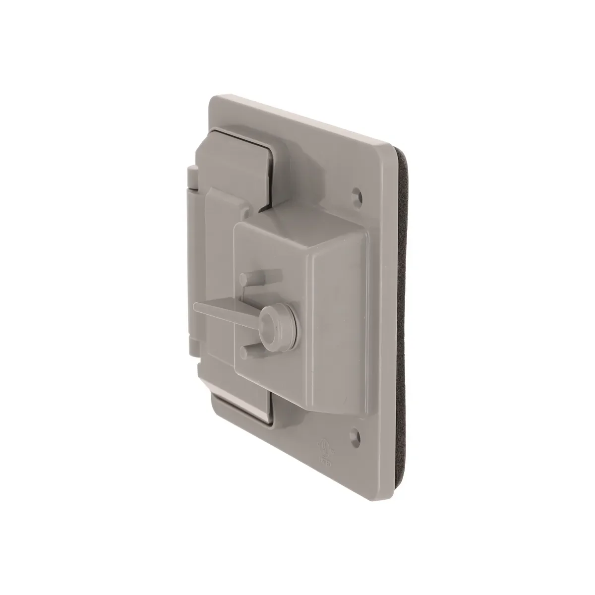 Hubbell 2-Gang Weatherproof Cover, Plastic, Toggle/GFCI, Gray - Image 4