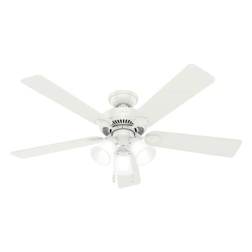 Hunter 52" Swanson Indoor Ceiling Fan with LED 3 Light and Pull Chain - Fresh White - Image 2