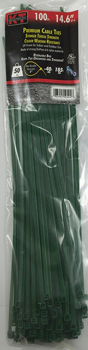 K-T Industries 14.6" Green Standard Duty, 100/Pk