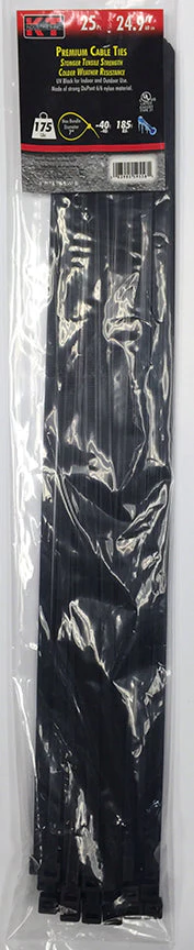 K-T Industries 24.9" Extra Heavy Duty, Uv Black, 25/Pk