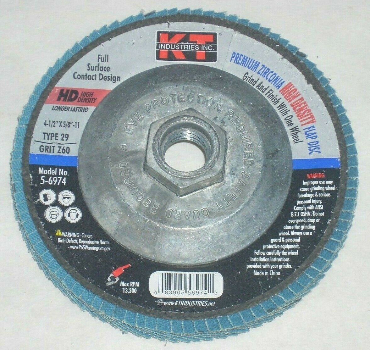 K-T Industries 4.5" X 7/8" X 60g T27 Bz Flap Disc