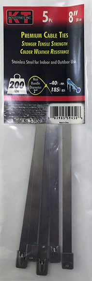 K-T Industries 7.9" Stainless Steel, Wide, 5/Pk
