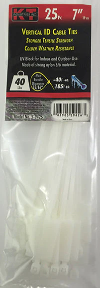 K-T Industries 7" Vertical Id, Natural, 25/Pk