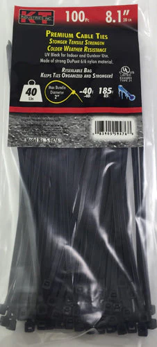 K-T Industries 8.1" Light Duty, Uv Black, 100/Pk