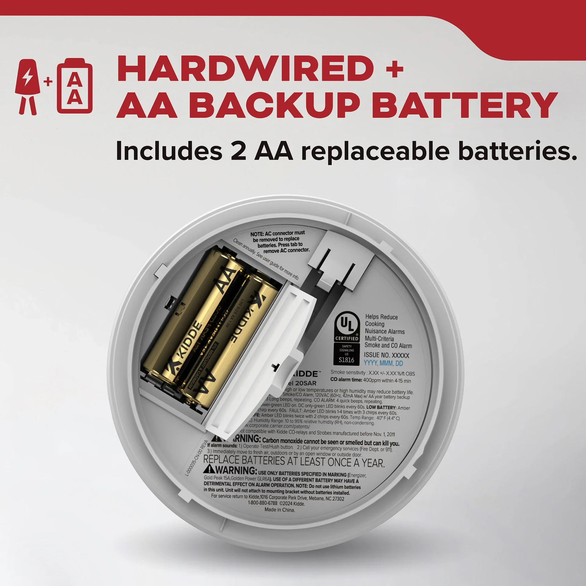Kidde DETECT Hardwired with AA Backup Battery 20SAR - Image 2