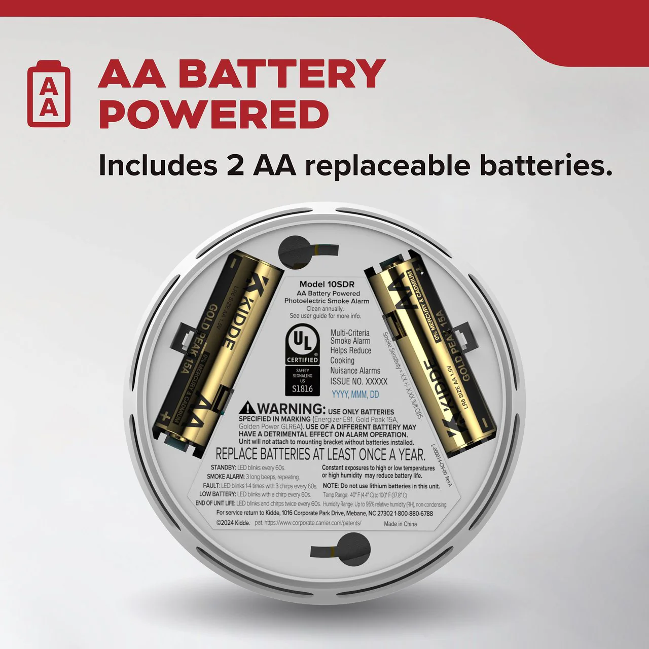 Kidde DETECT Smoke Alarm AA Battery Powered - Image 3