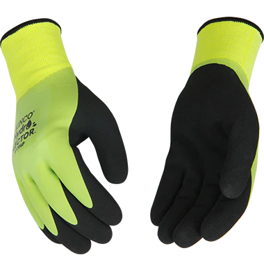 Kinco HYDROFLECTOR™ WATERPROOF HI-VIS GREEN LINED THERMAL KNIT SHELL & DOUBLE-COATED LATEX