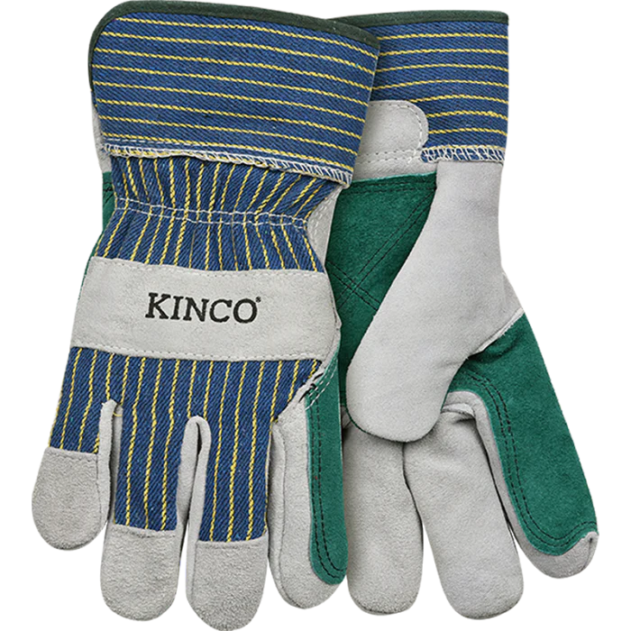 Kinco Suede Cowhide With Double-Palm & Safety Cuff