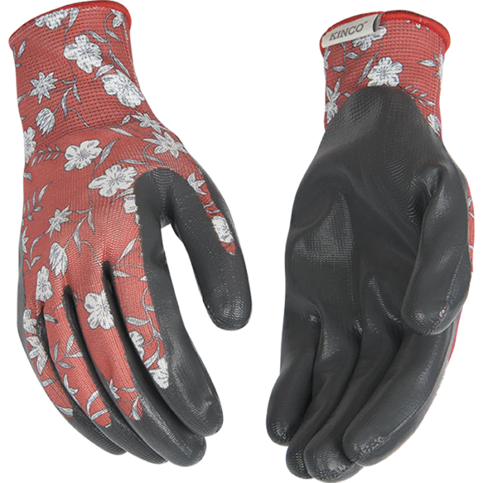 Kinco Women’s Coral Print Polyester Knit Shell & Nitrile Palm - Image 2