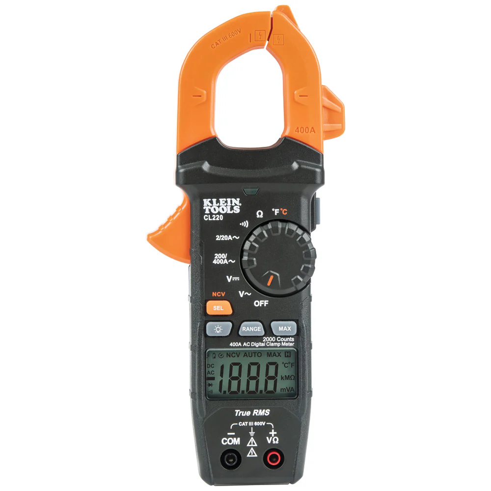 Klein Tools Digital Clamp Meter, AC Auto-Ranging 400 Amp with Temp - Image 4