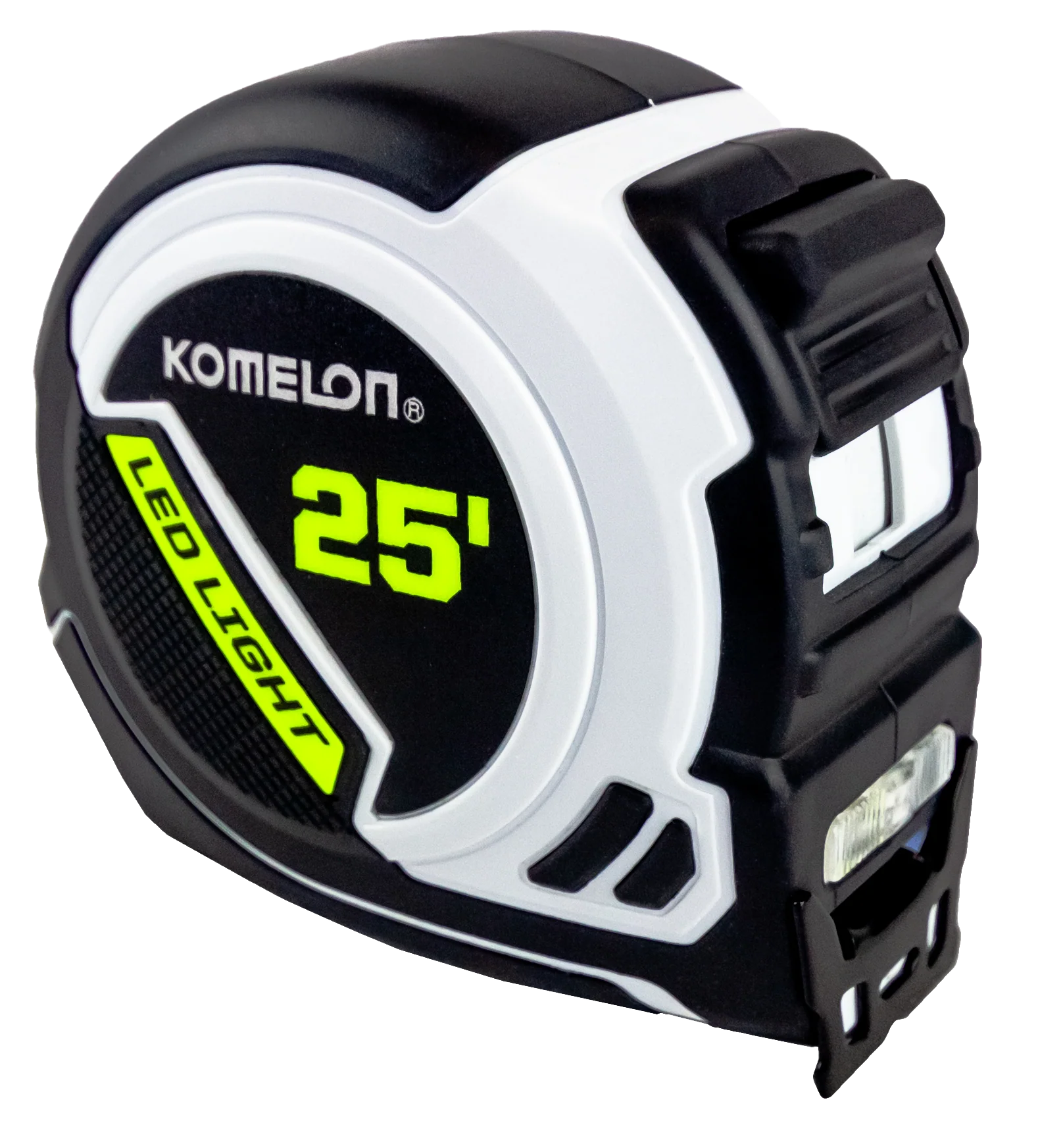 Komelon LED Light Tape Measure, White/Black - 25ft.