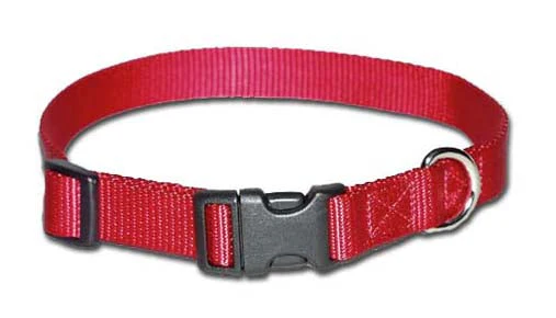 Leather Brothers Kwik Klip Adjustable Dog Collar Small Red