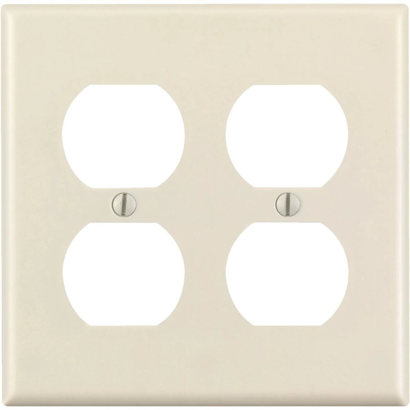 Leviton 2-Gang Smooth Plastic Outlet Wall Plate, Light Almond