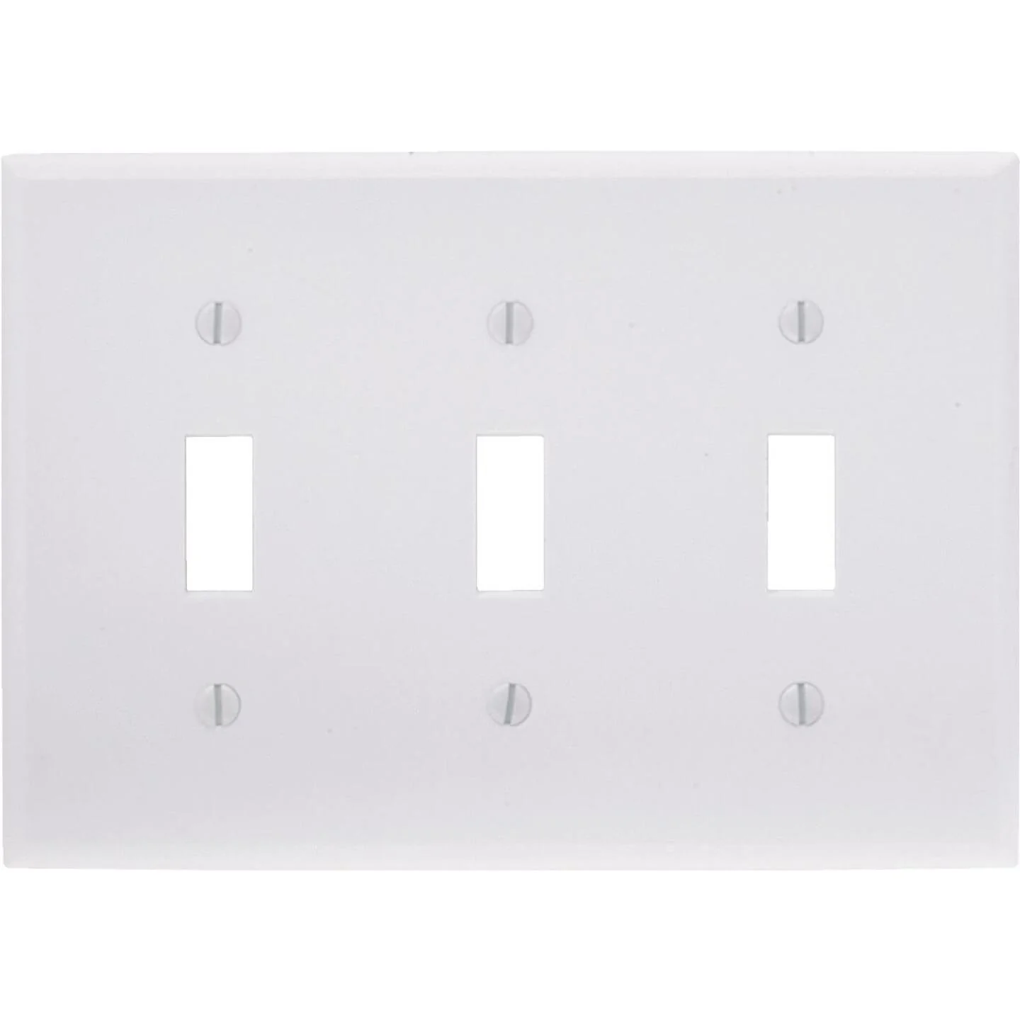 Leviton 3-Gang Plastic Toggle Switch Wall Plate, White