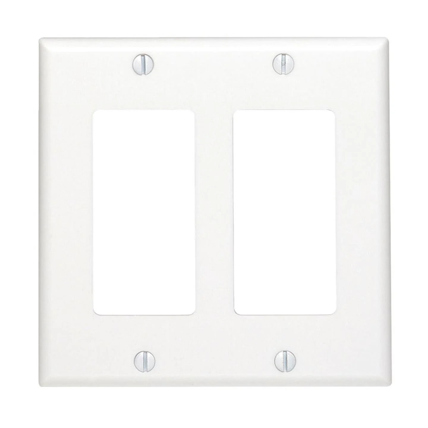 Leviton Decora 2-Gang Smooth Plastic Rocker Decorator Wall Plate, White