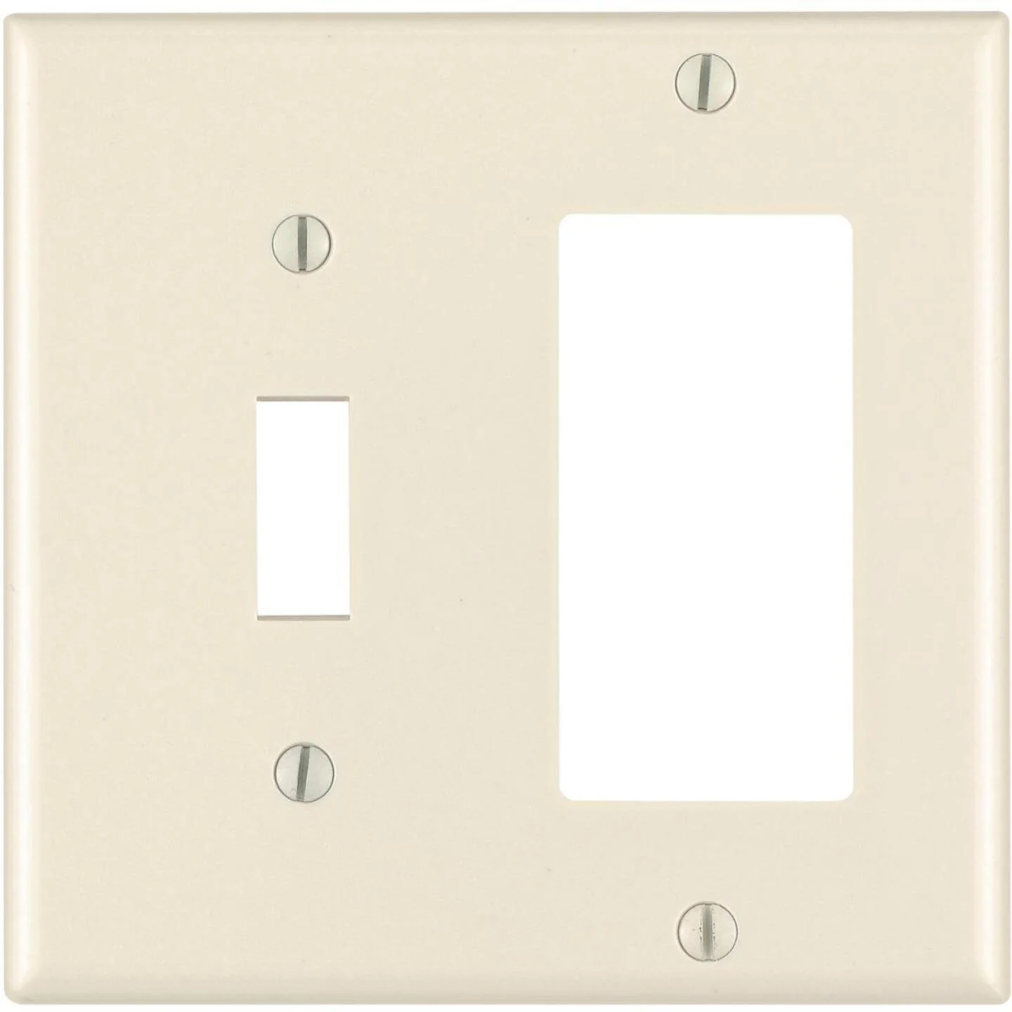 Leviton Decora 2-Gang Thermoset Single Toggle/Rocker Wall Plate, Light Almond
