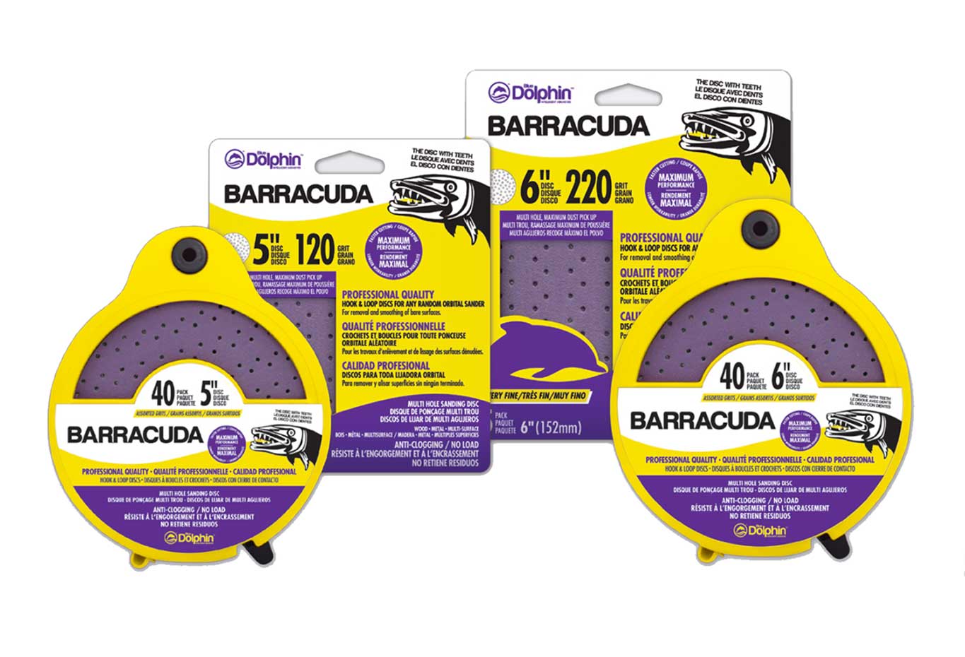 Linzer Blue Dolphin Barracuda Hook & Loop No Load Discs 5" Multi-Hole 120 Grit (5 Pack)