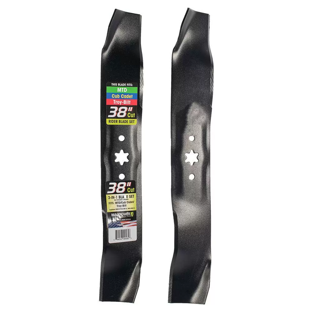 MaxPower Two Blade Set of 3-N-1 Blades for Many 38 in. Cut MTD Cub Cadet