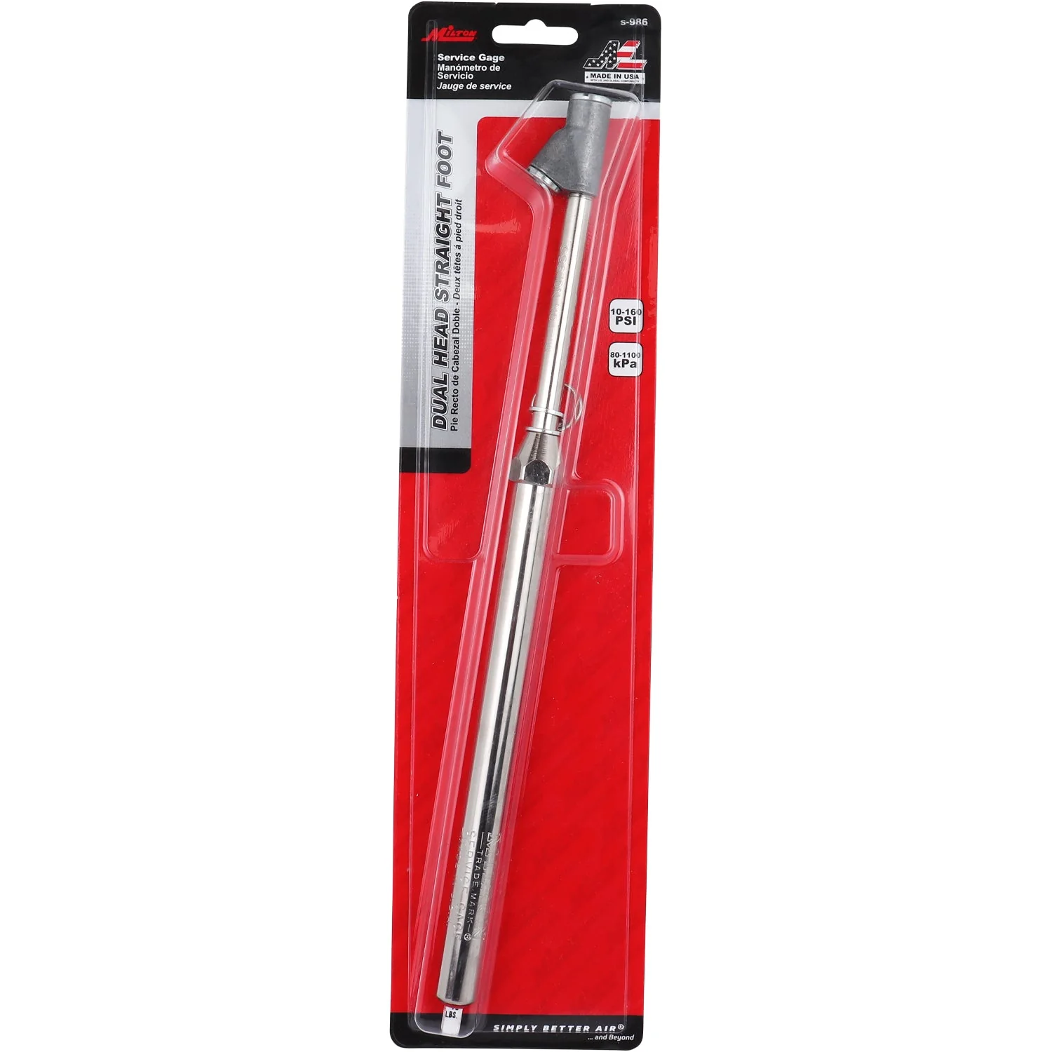 Milton Straight Foot Dual-Head Chuck Service Gauge (Single Retail Pack) S-986W - Image 2