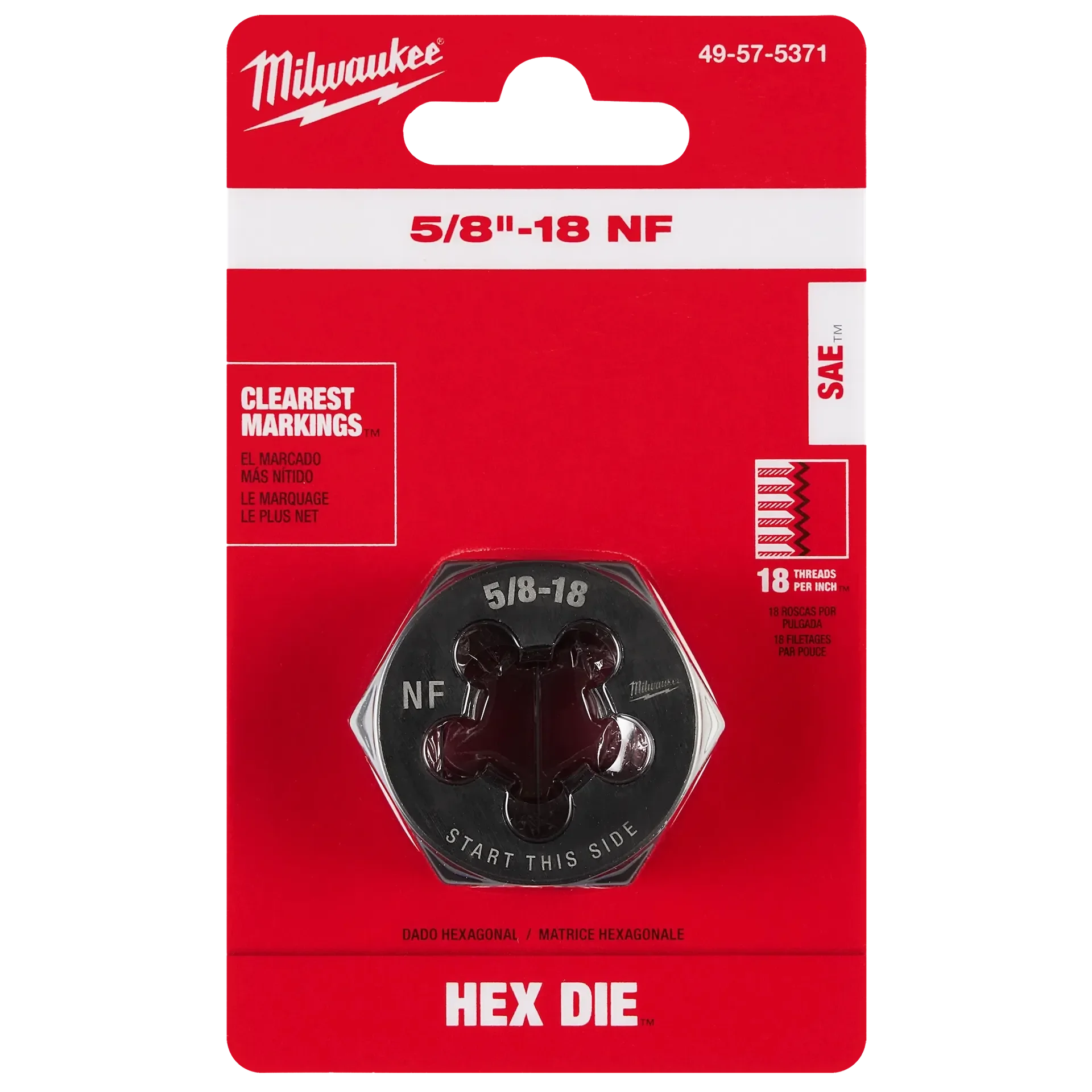 Milwaukee 1-7/16" Hex Threading Dies - Image 8