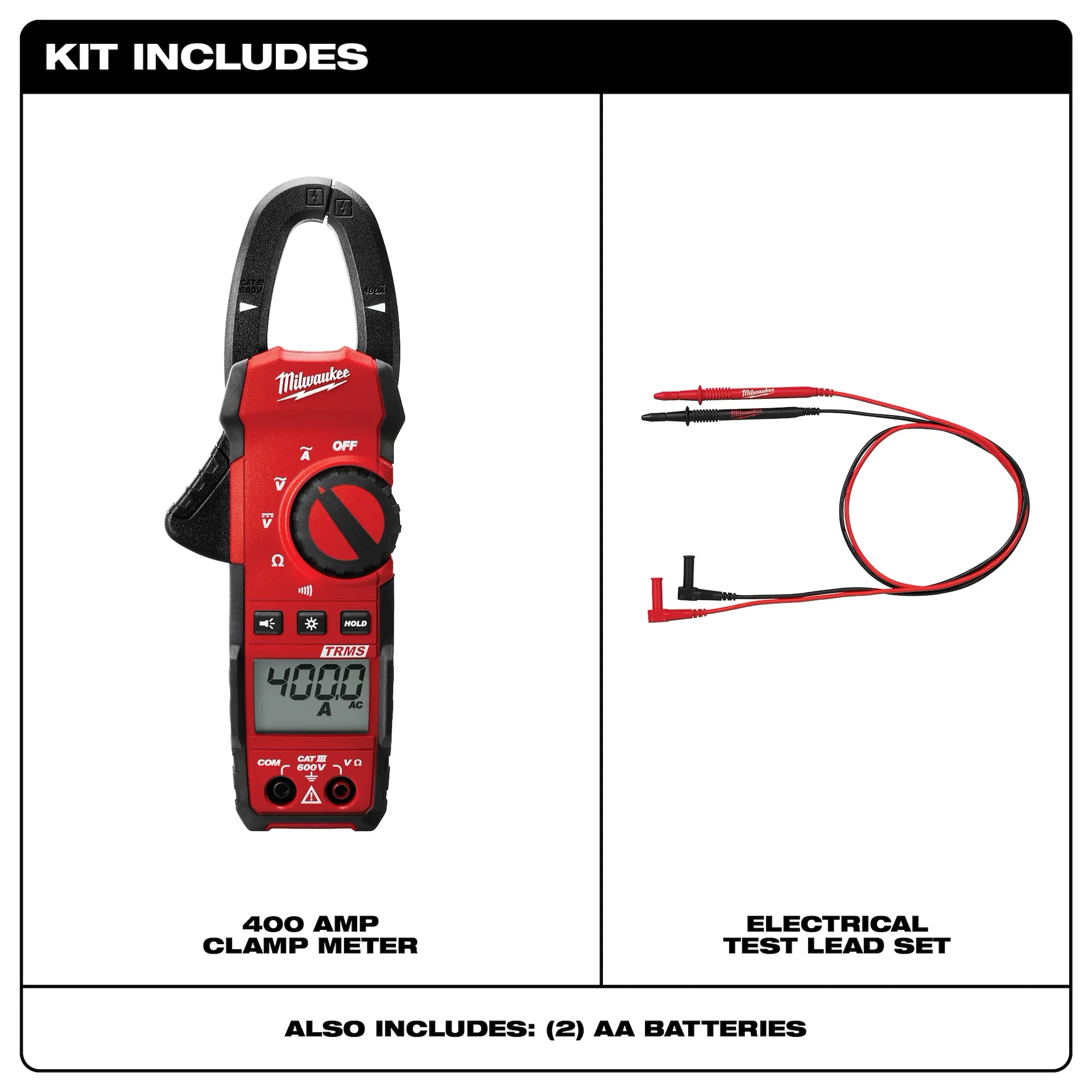 Milwaukee 400 Amp Clamp Meter - Image 3