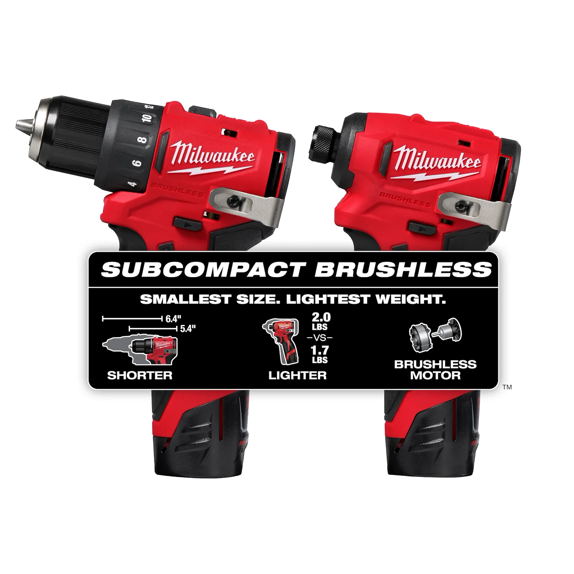 Milwaukee M12™ Subcompact Brushless 2-Tool Combo Kit - Image 2
