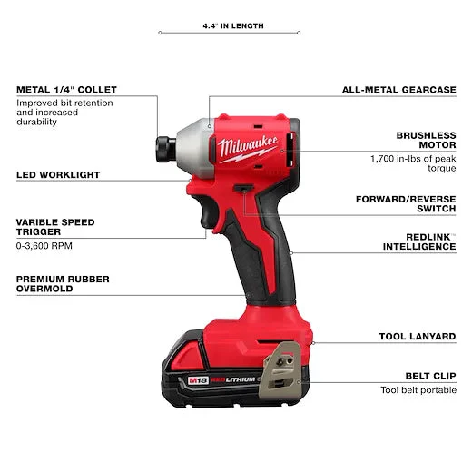 Milwaukee M18™ Compact Brushless 2-Tool Combo Kit - Image 5
