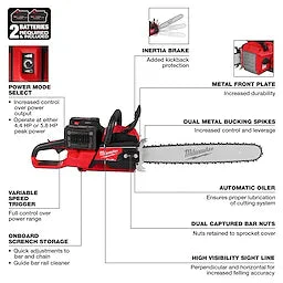 Milwaukee M18 FUEL™ 20" Dual Battery Chainsaw Kit - Image 6