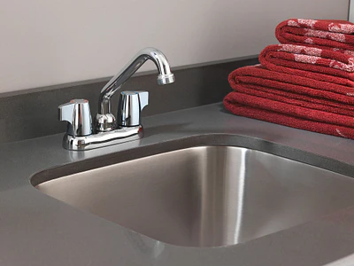 Moen Chateau Chrome Two-Handle Low Arc Laundry Faucet - Image 2
