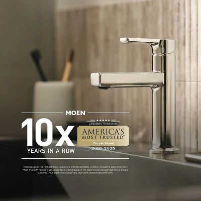 Moen Chateau Chrome Two-Handle Low Arc Laundry Faucet - Image 3