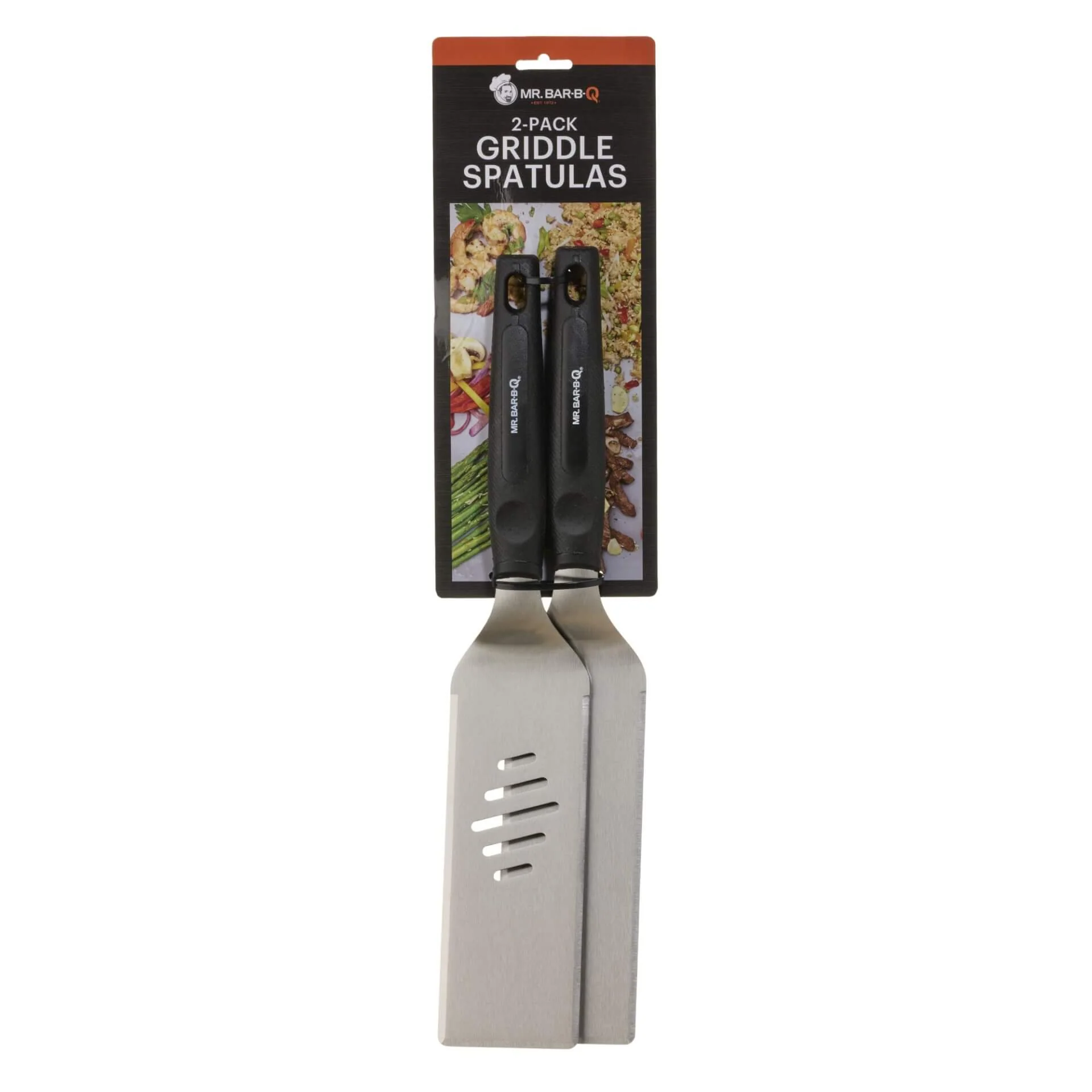 Mr. Bar-B-Q 2 Piece Spatula Set- 1 Slotted, 1 Solid - Image 2