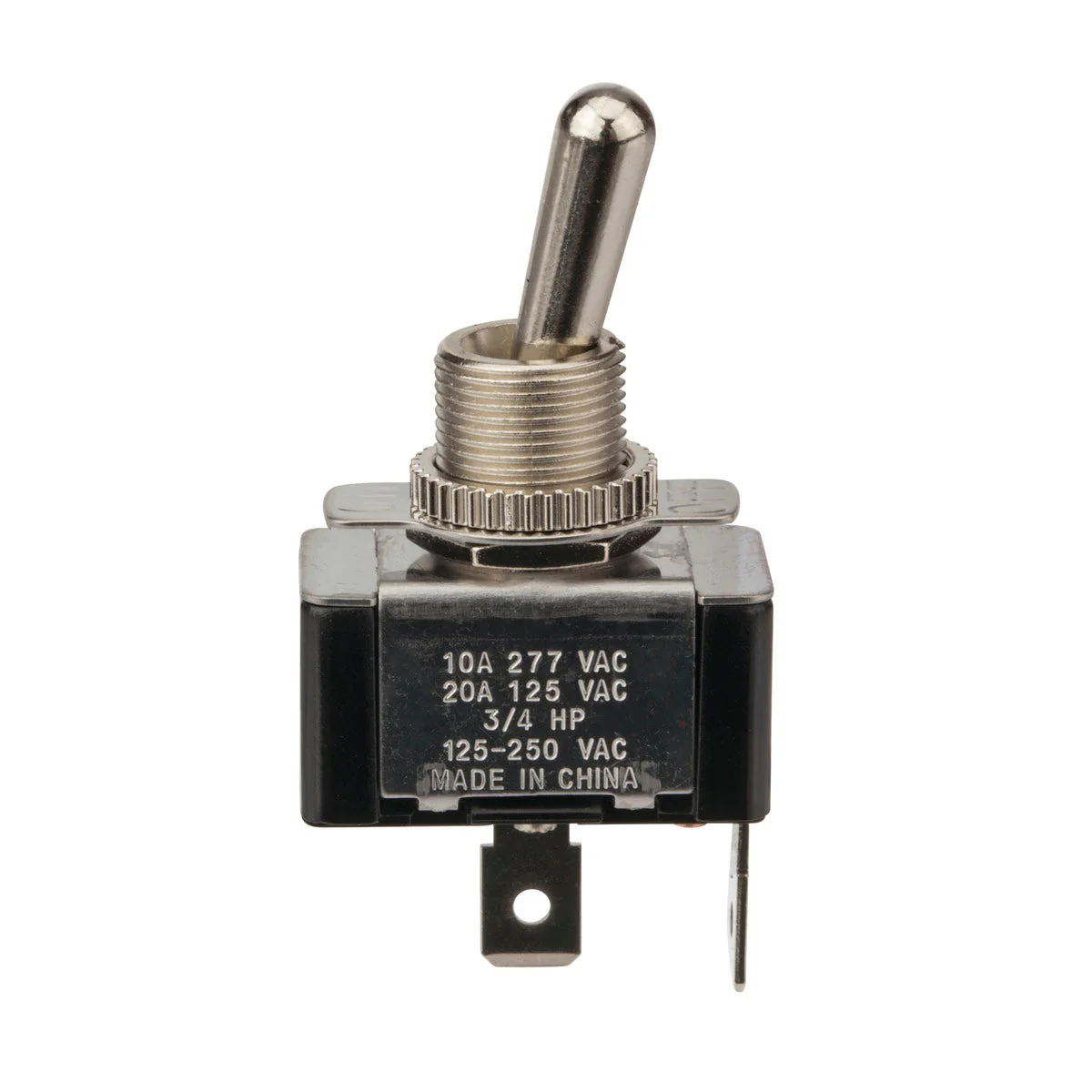 NSI Industries 78120TQ Toggle Switch 1-Pole SPST On-Off 125/250 Volt AC 20/10 Amp Metallic - Image 2