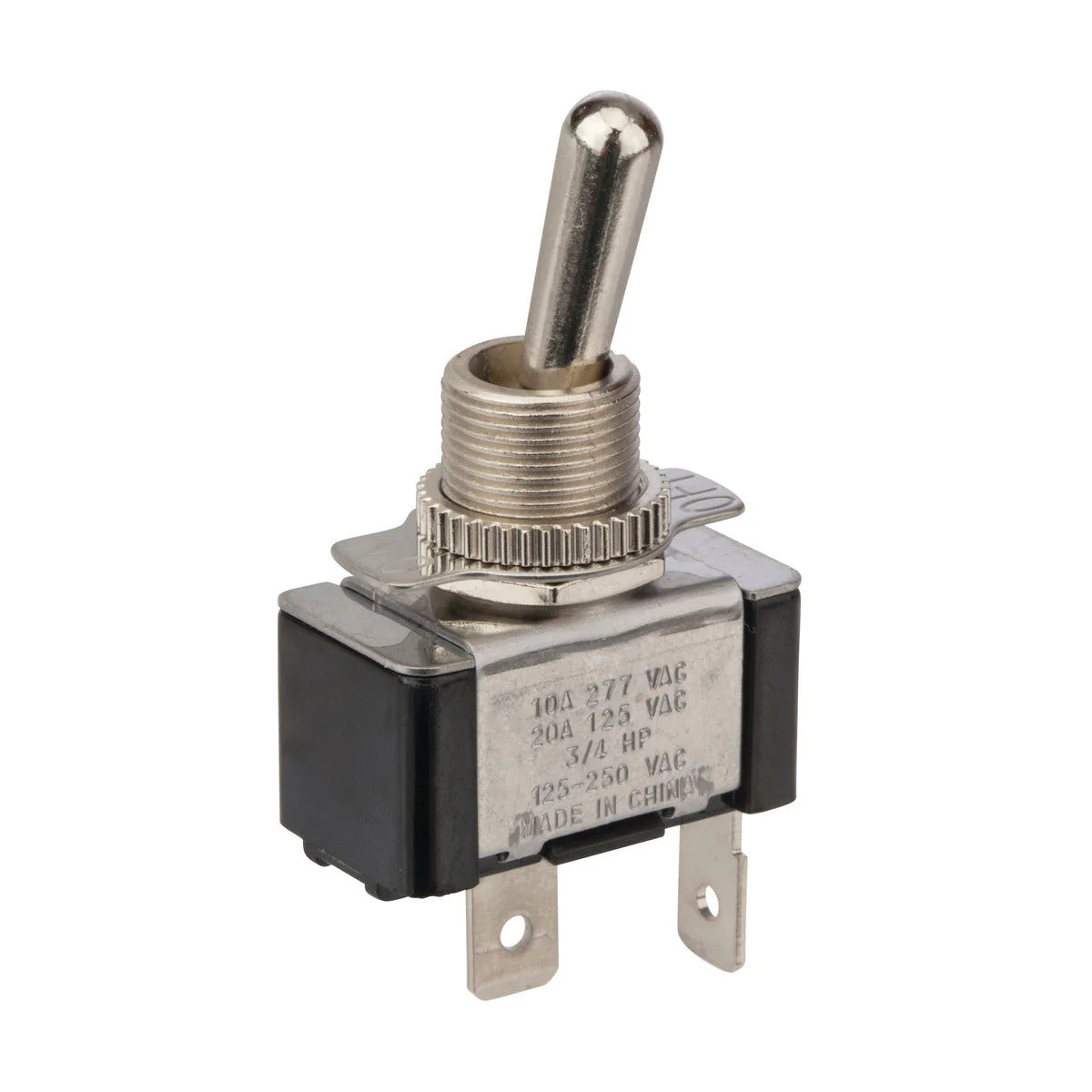 NSI Industries 78120TQ Toggle Switch 1-Pole SPST On-Off 125/250 Volt AC 20/10 Amp Metallic - Image 3