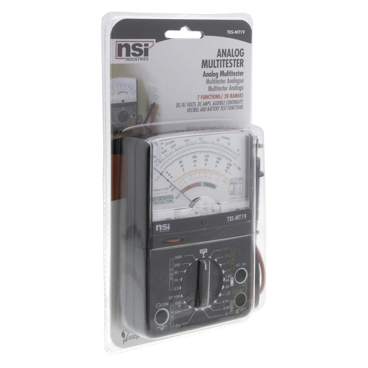 NSI Industries TES-MT19 7 Function 19 Range Analog Multi Tester - Image 2