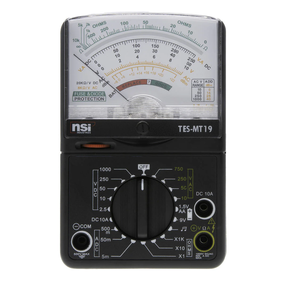 NSI Industries TES-MT19 7 Function 19 Range Analog Multi Tester - Image 4