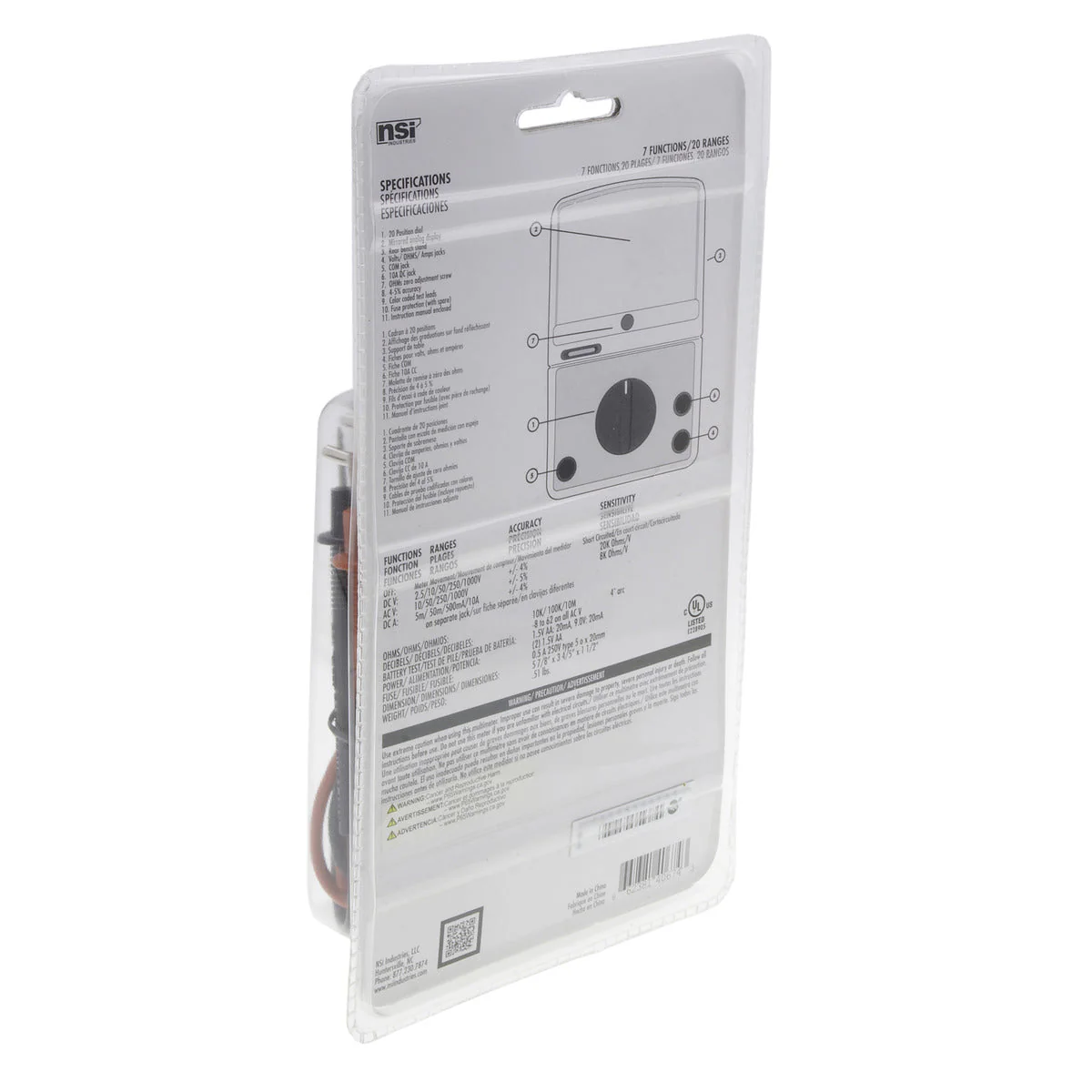 NSI Industries TES-MT19 7 Function 19 Range Analog Multi Tester - Image 7